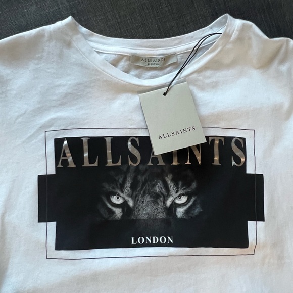 NWT $99 AllSaints Axyl Grace Graphic T-Shirt Size M - Picture 5 of 8